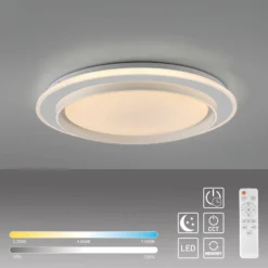 JUST LIGHT. Lámpara LED de techo Lago Ø 49,3 cm CCT control remoto