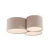 JUST LIGHT. Plafón Duro verde, textil, 3 luces
