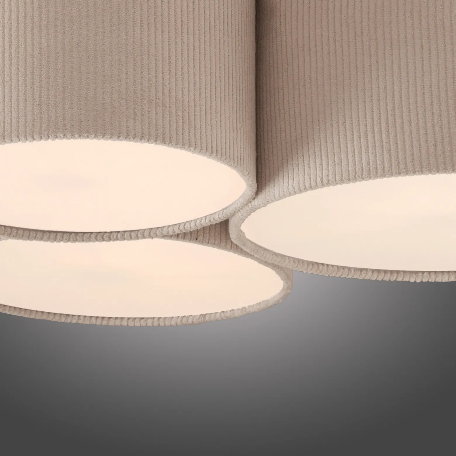 JUST LIGHT. Plafón Duro verde, textil, 3 luces