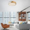 JUST LIGHT. Plafón LED Bila, blanco, Ø 32 cm, madera