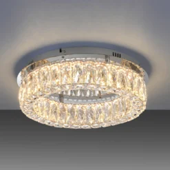 JUST LIGHT. Plafón LED Kulunka, hierro, cristal