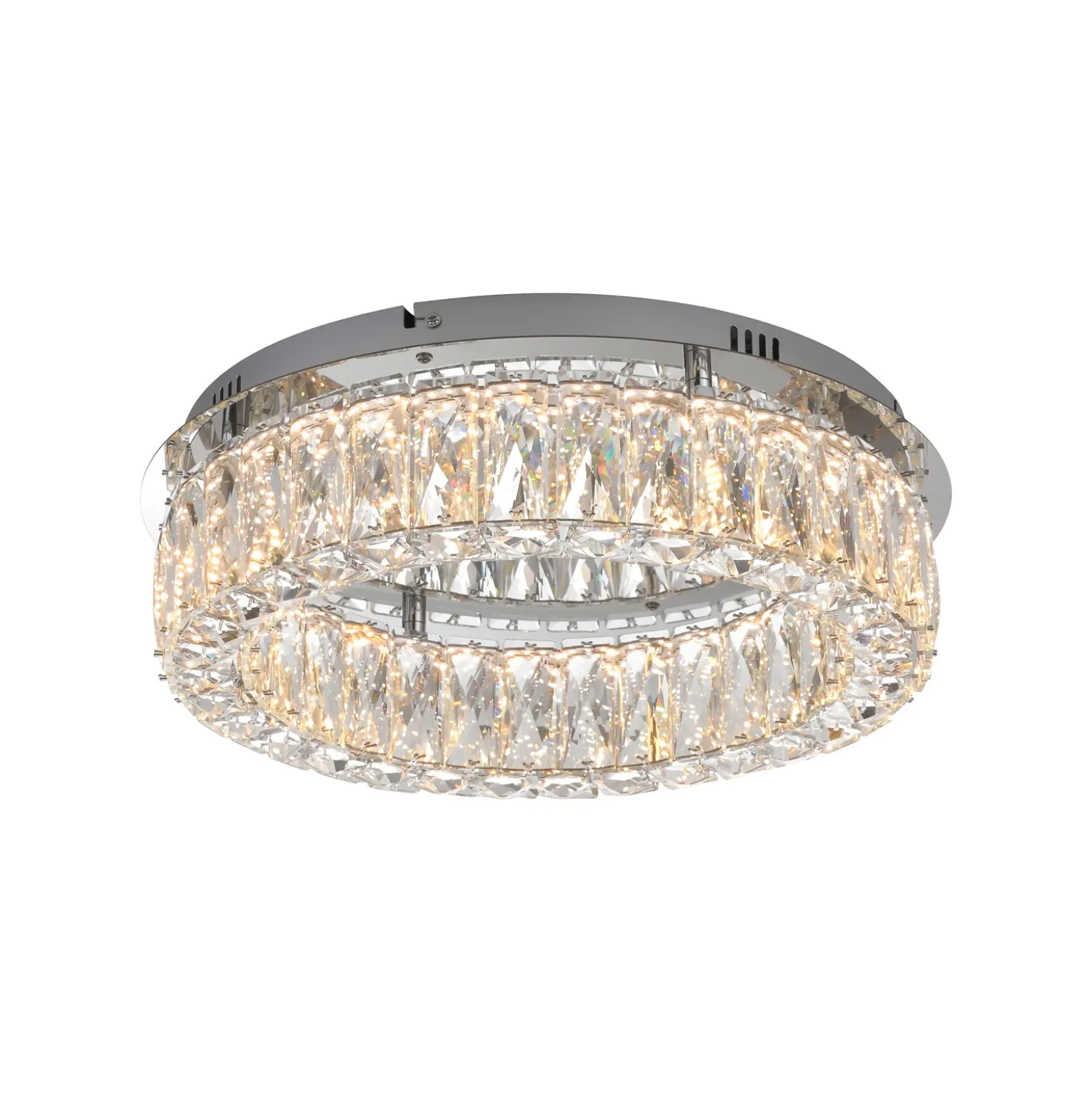 JUST LIGHT. Plafón LED Kulunka, hierro, cristal
