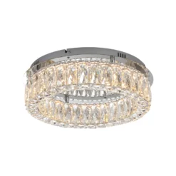 JUST LIGHT. Plafón LED Kulunka, hierro, cristal