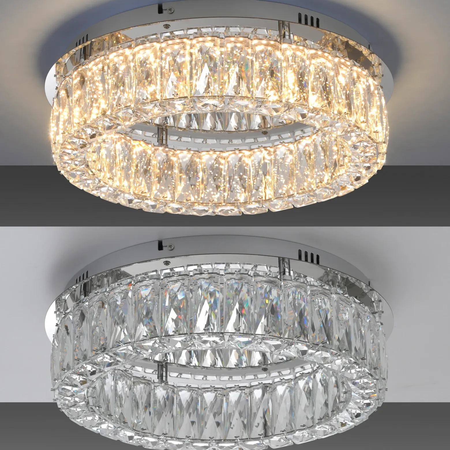 JUST LIGHT. Plafón LED Kulunka, hierro, cristal