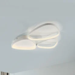JUST LIGHT. Plafón LED Pebbles, blanco, atenuable