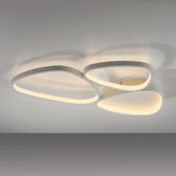 JUST LIGHT. Plafón LED Pebbles, blanco, atenuable