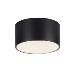 JUST LIGHT. Plafón LED Tanika negro, Ø16cm, atenuable