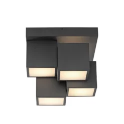 JUST LIGHT. Plafón LED Tetris, hierro, 3000 K, negro