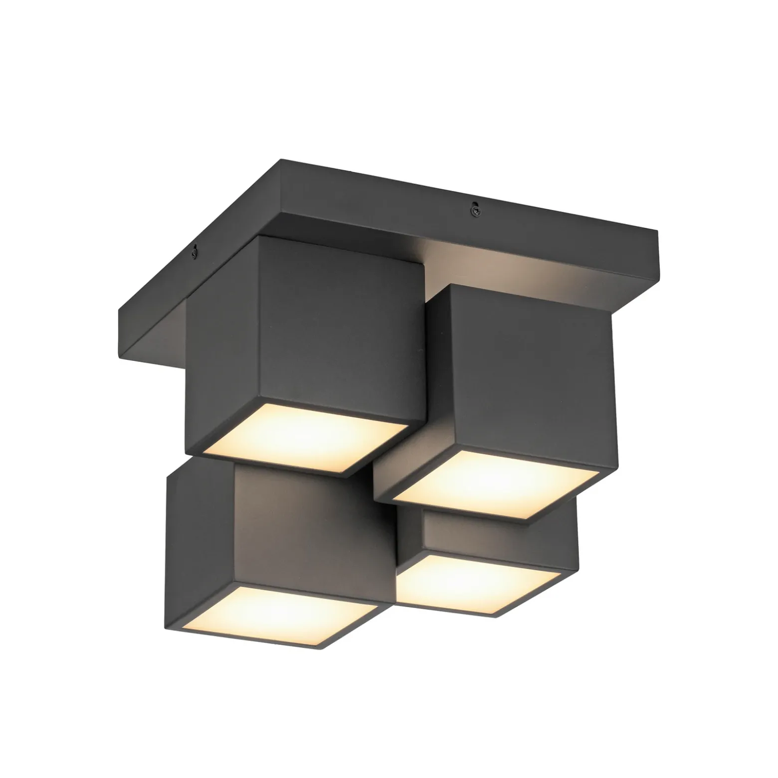 JUST LIGHT. Plafón LED Tetris, hierro, 3000 K, negro
