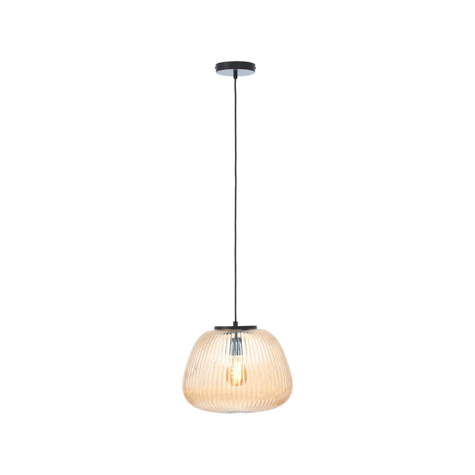Kaizen lámpara colgante, Ø 35 cm, ámbar, cristal