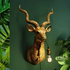KARE Animal Goat aplique con enchufe, oro