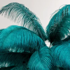 KARE Feather Palm lámpara de pie con plumas, verde