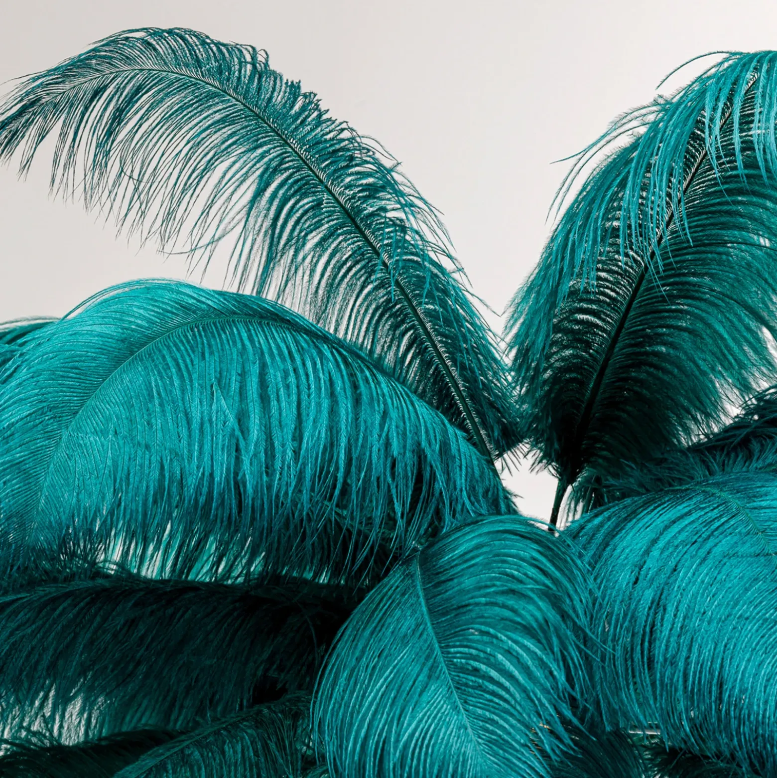KARE Feather Palm lámpara de pie con plumas, verde