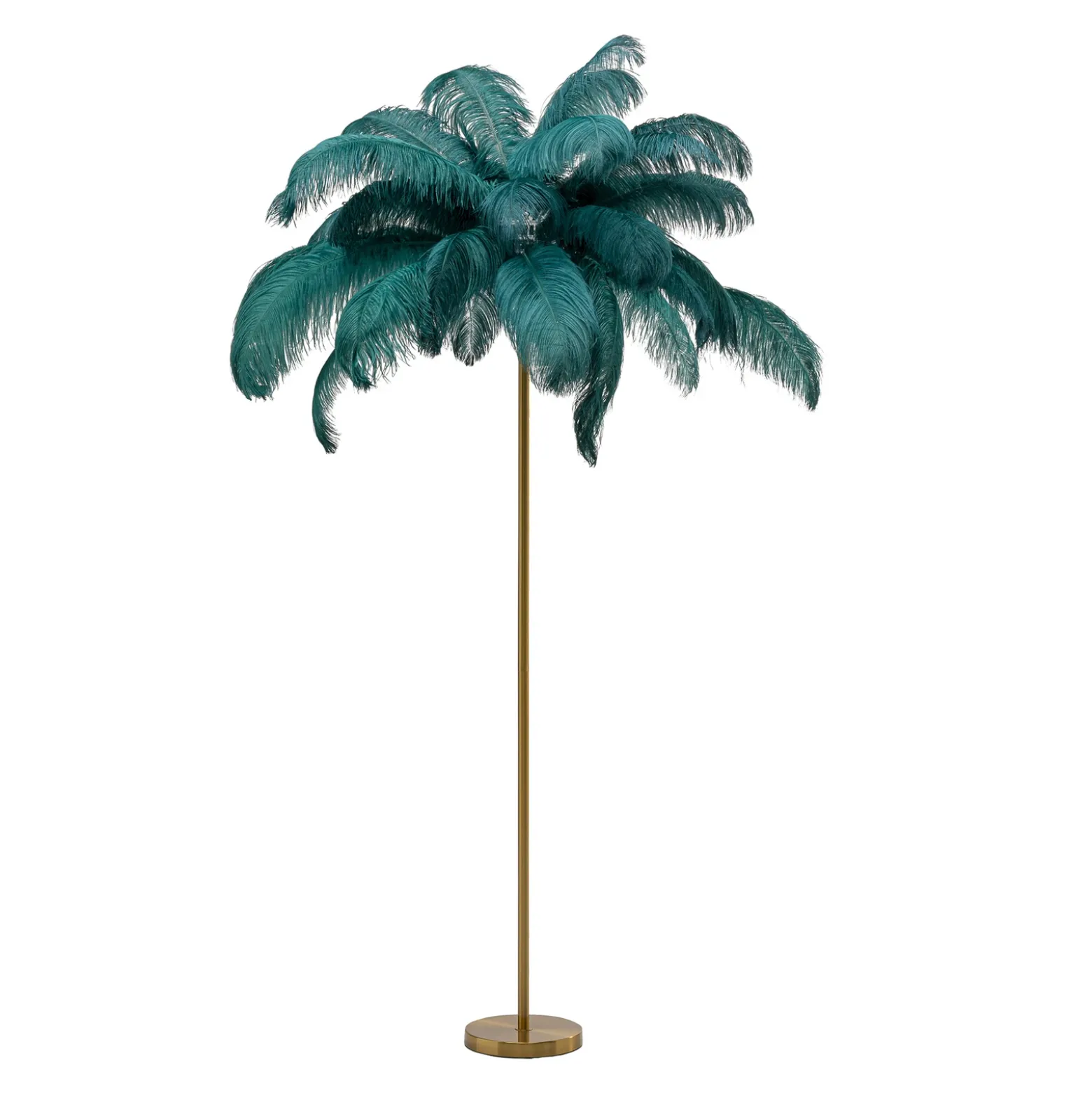 KARE Feather Palm lámpara de pie con plumas, verde