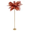 KARE Feather Palm lámpara de pie plumas rojo óxido