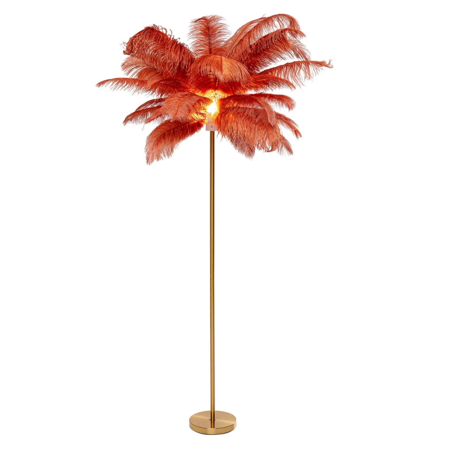 KARE Feather Palm lámpara de pie plumas rojo óxido
