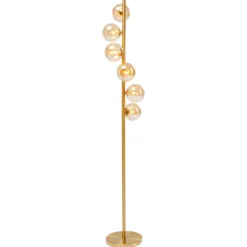 Kare Lámpara de pie Scala Balls, 6 luces, dorada
