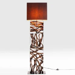 Kare Nature Wave lámpara de pie con madera