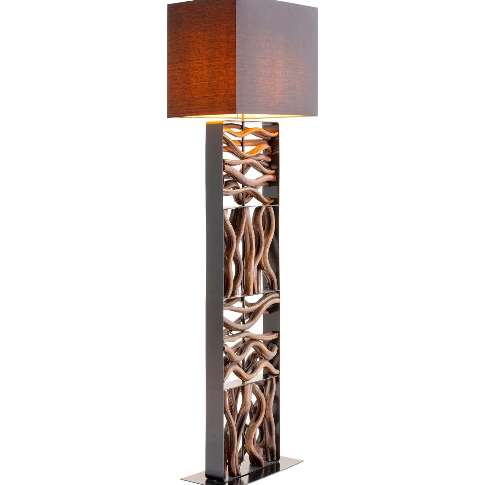 Kare Nature Wave lámpara de pie con madera