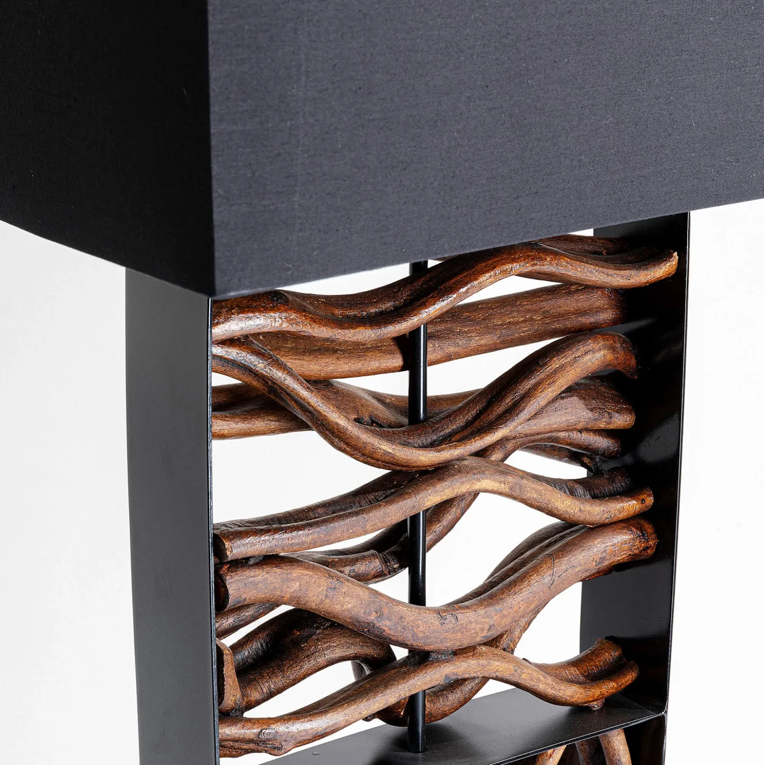 Kare Nature Wave lámpara de pie con madera