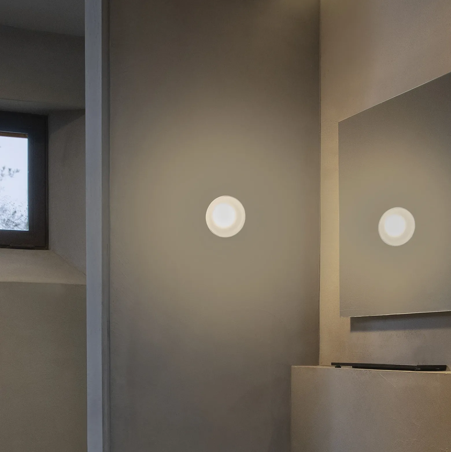 Karman Agua aplique LED, IP44, vidrio esmerilado