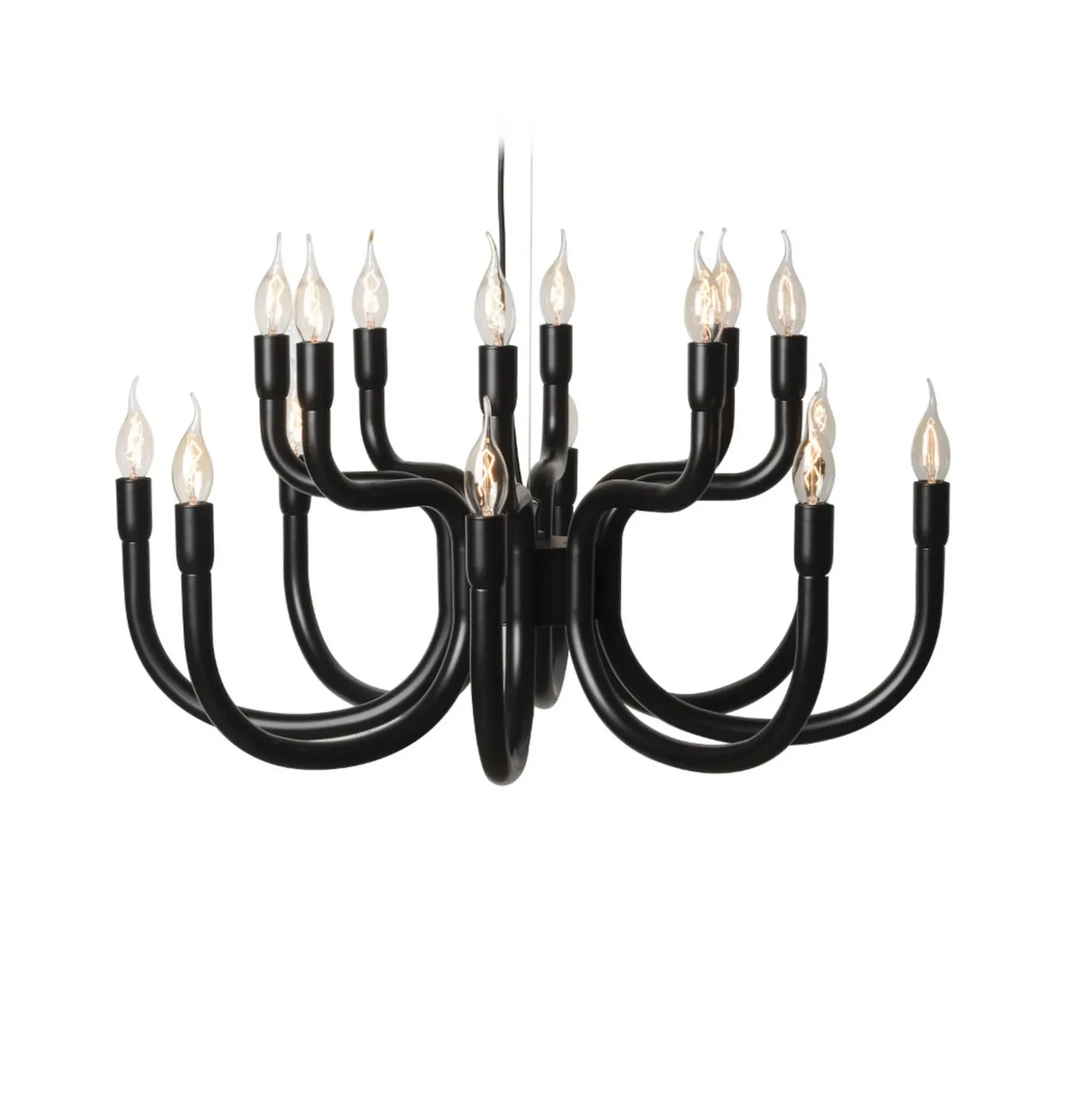 Karman lámpara de araña Snoob, negro Ø 73 cm aluminio 20 luces.