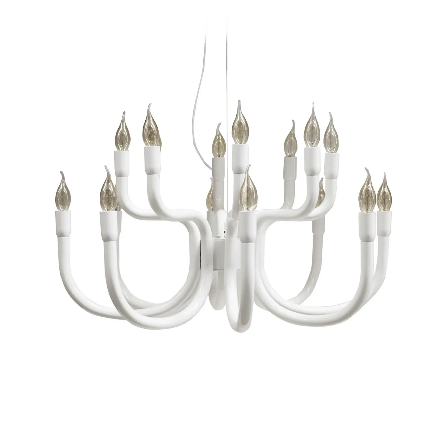 Karman Snoob lámpara de araña, blanco, Ø 73 cm, aluminio, 20 luces.