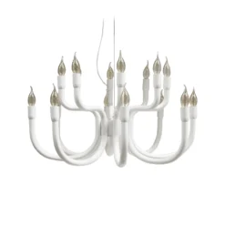 Karman Snoob lámpara de araña, blanco, Ø 73 cm, aluminio, 20 luces.