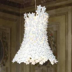 Kartell Bloom colgante LED G9, alargado, blanco