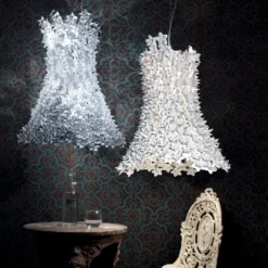 Kartell Bloom colgante LED G9, alargado, blanco