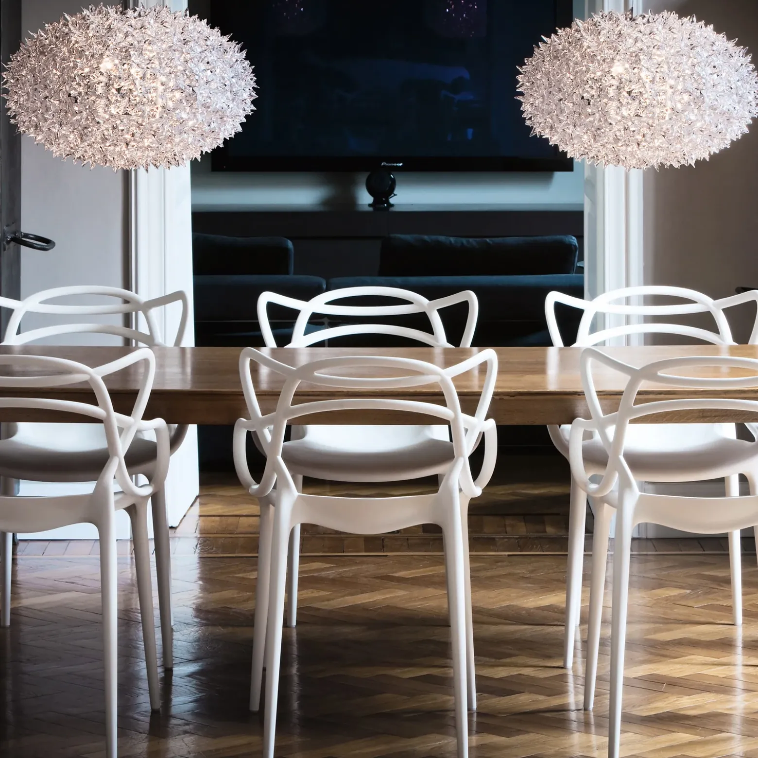 Kartell Bloom S1 colgante LED G9, transparente
