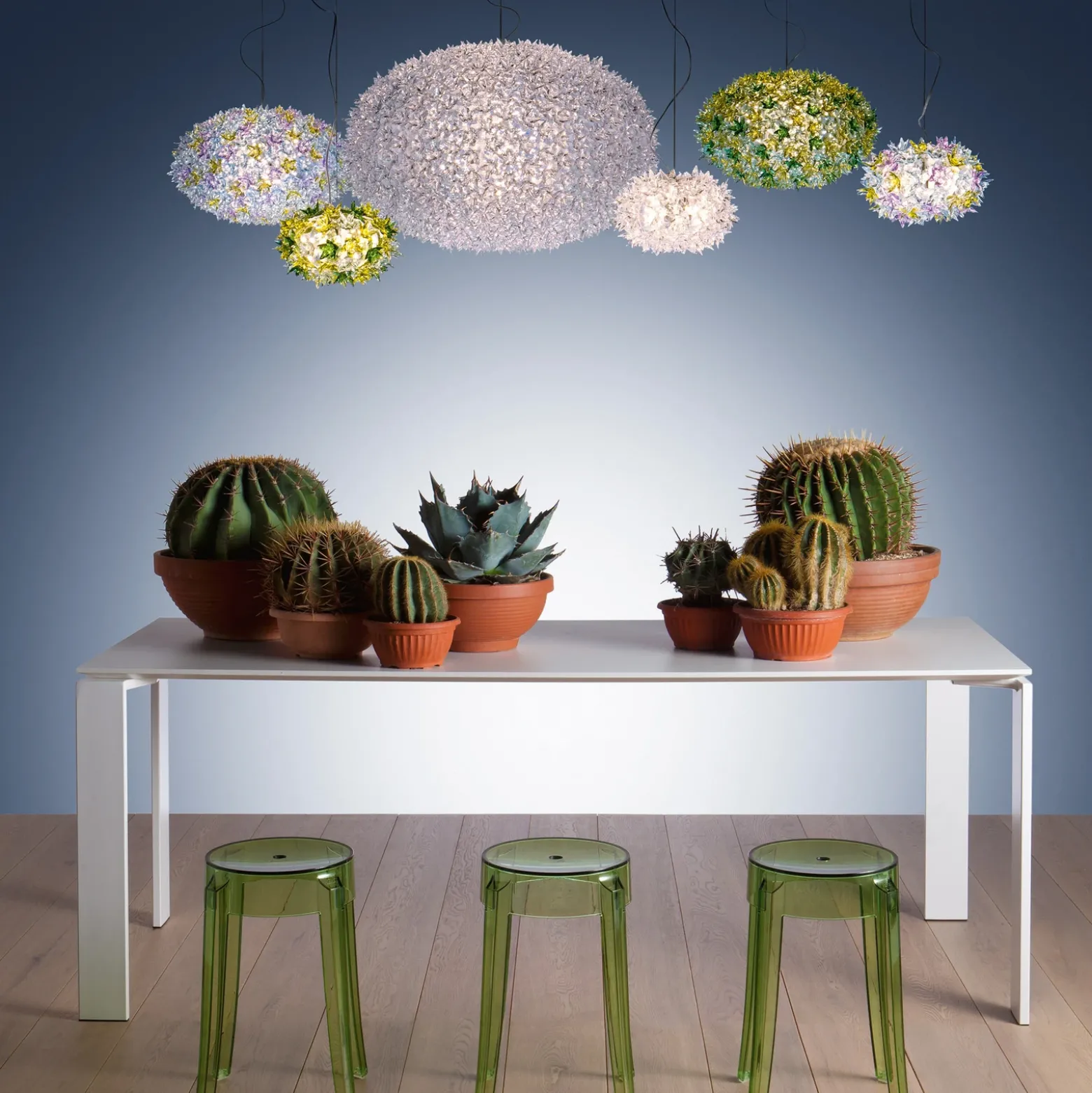 Kartell Bloom S2 lámpara colgante LED G9, menta