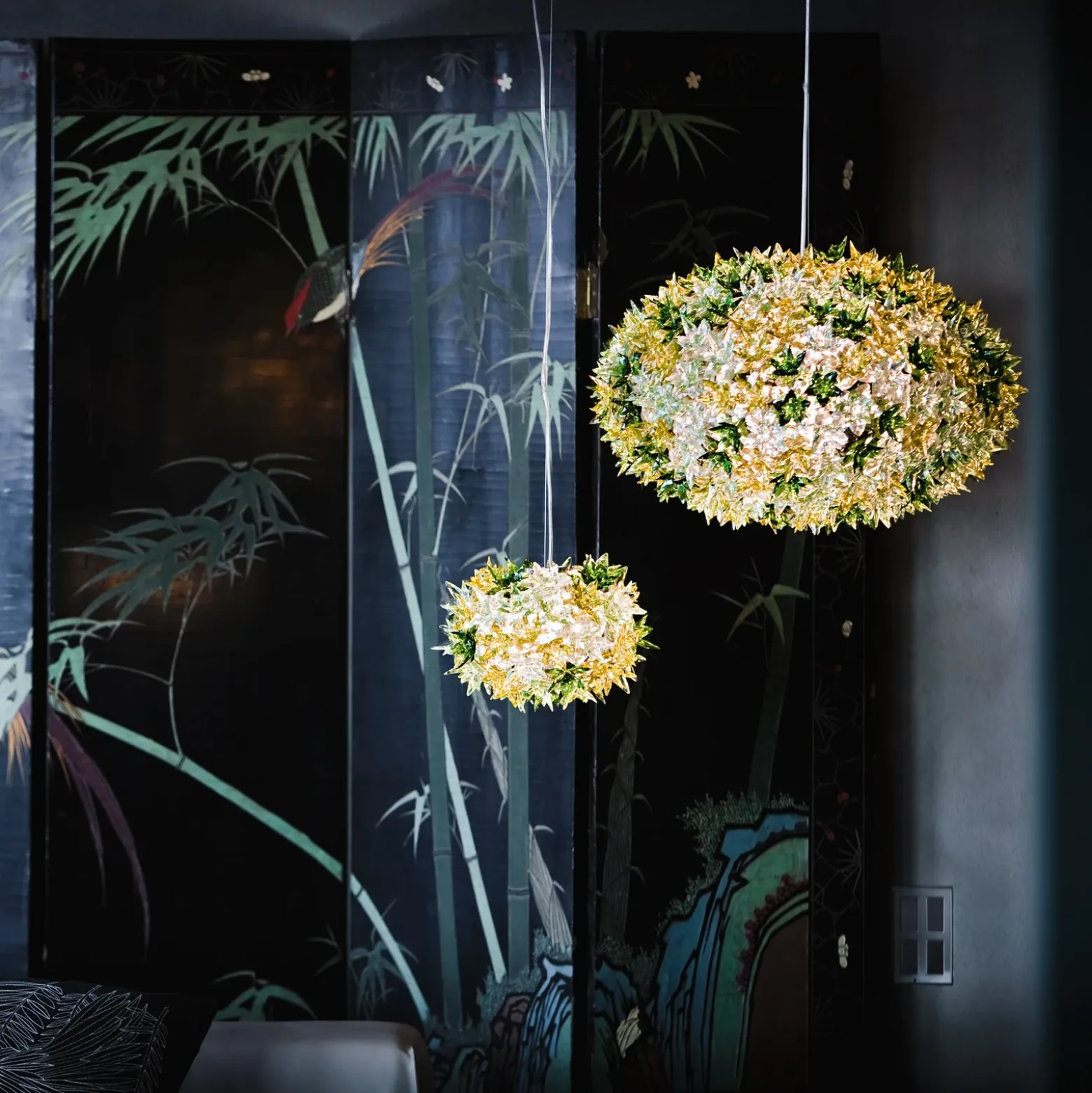 Kartell Bloom S2 lámpara colgante LED G9, menta