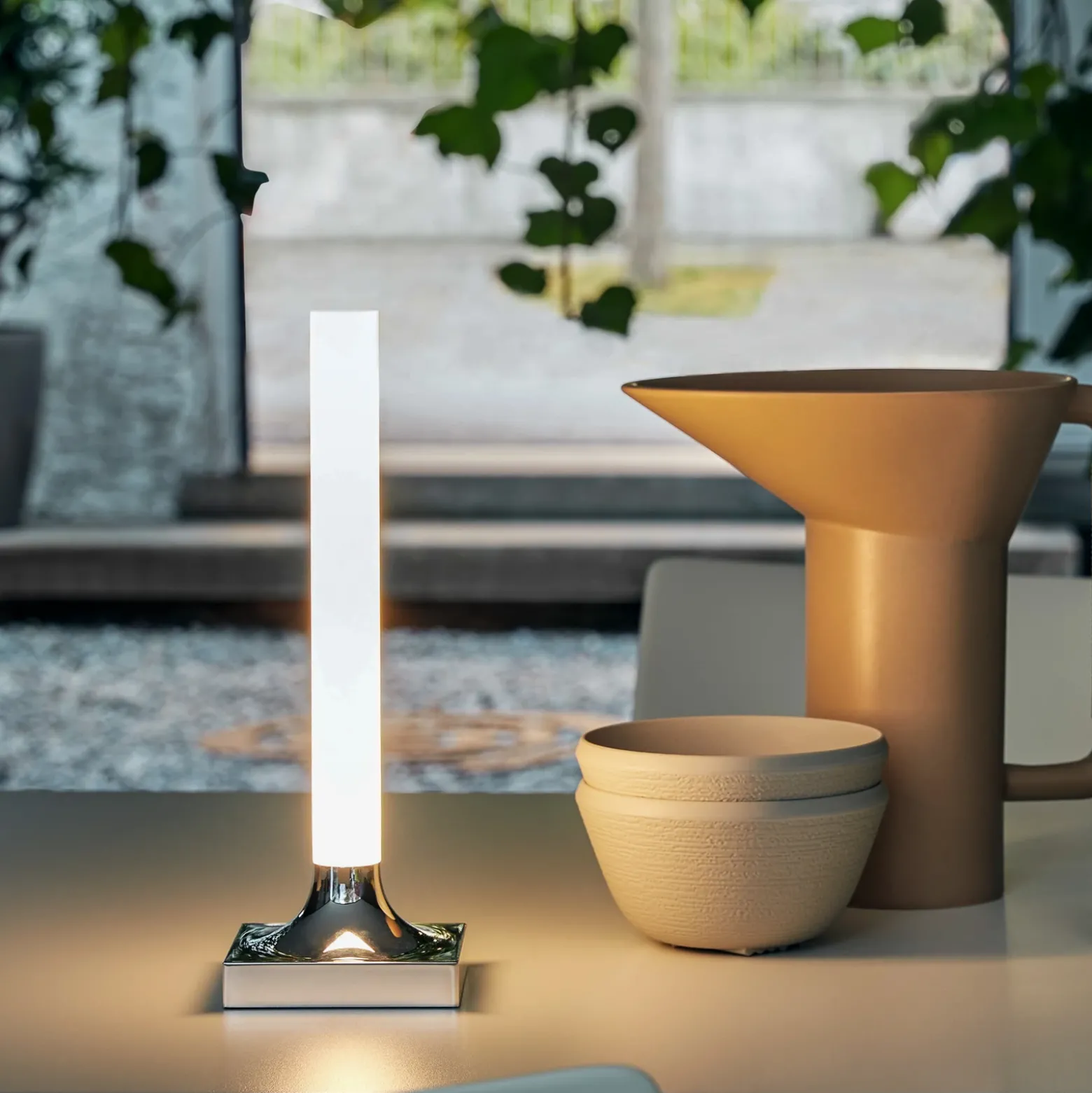 Kartell Goodnight lámpara de mesa LED IP20 cromo