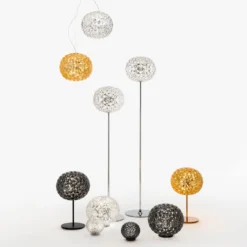 Kartell Mini Planet lámpara mesa batería gris humo