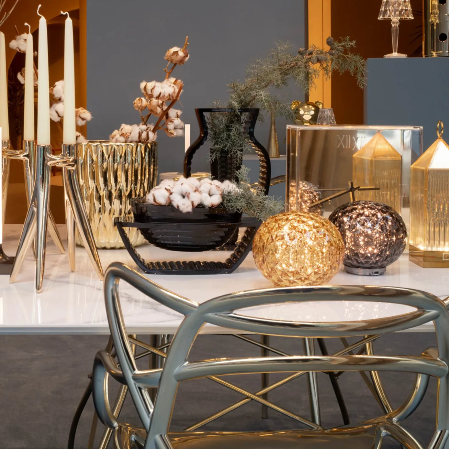 Kartell Mini Planet lámpara mesa batería, amarillo