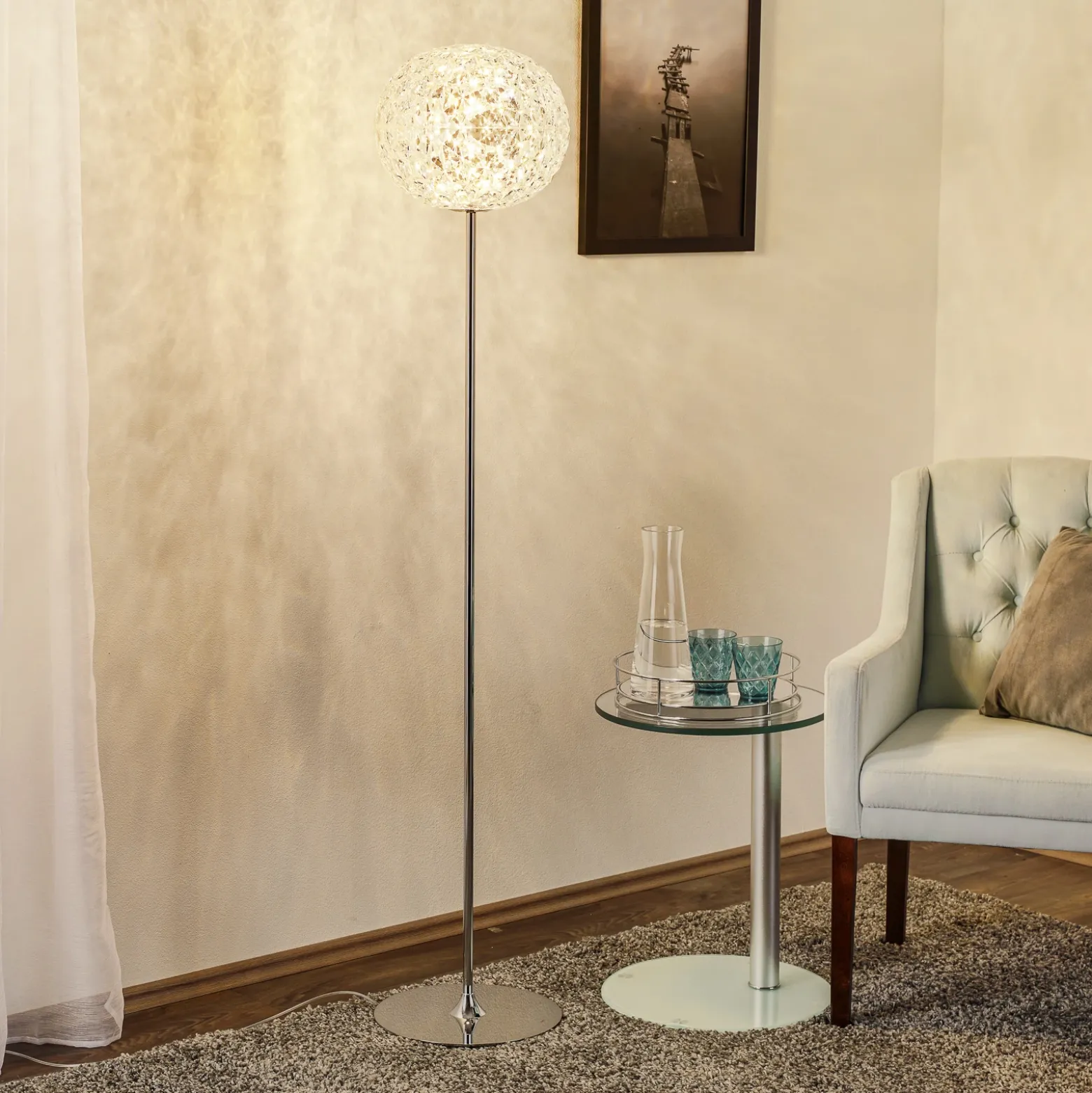 Kartell Planet lámpara de pie LED, vidrio