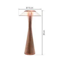 Kartell Space lámpara de mesa LED de diseño, cobre