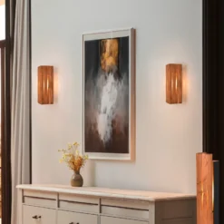 Karuni aplique de pared, natural, madera, metal, E14