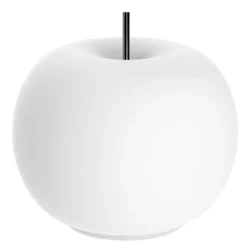 kdln Lámpara de mesa LED Kushi, blanco/negro, Ø 17 cm, cristal