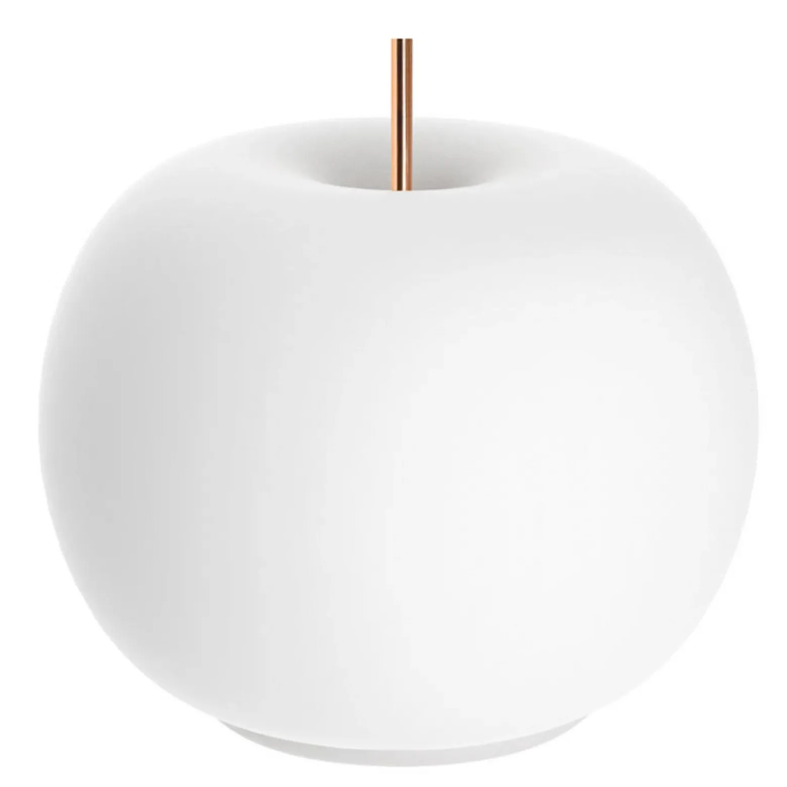kdln Lámpara de mesa LED Kushi, blanco/cobre, Ø 17 cm, cristal