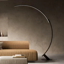 kdln Lámpara de pie LED Kyudo, negro, altura 212 cm