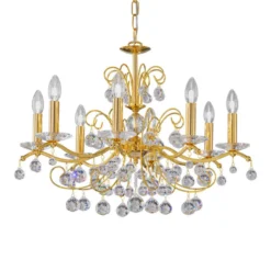 KOLARZ Carmen 2 cuenco cristal oro 8 luces Ø70cm