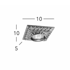 Kolarz downlight de techo Milady, color latón antiguo, longitud 10 cm