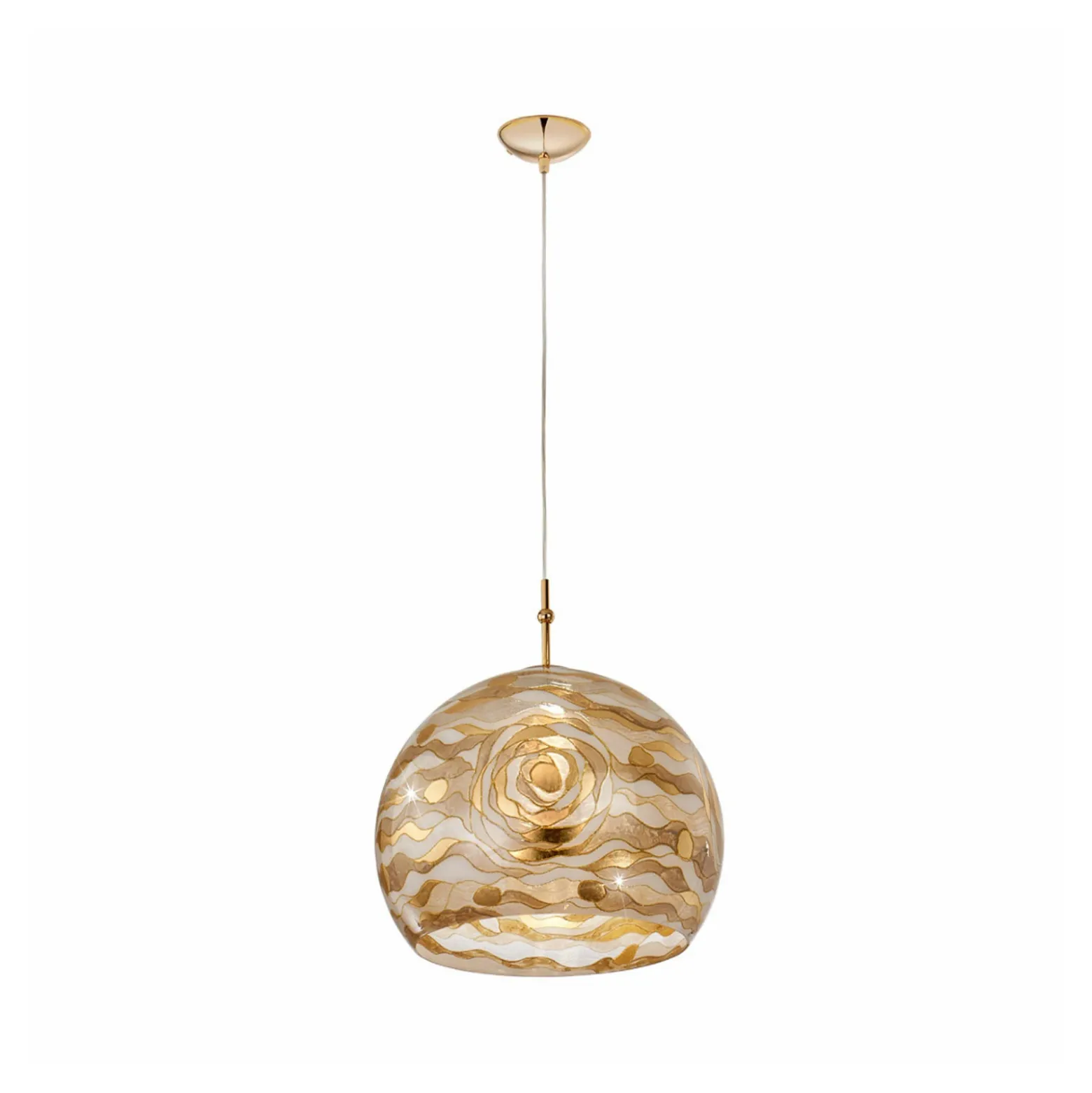Kolarz Lámpara colgante Luna, Ø 40 cm, color crema, cristal