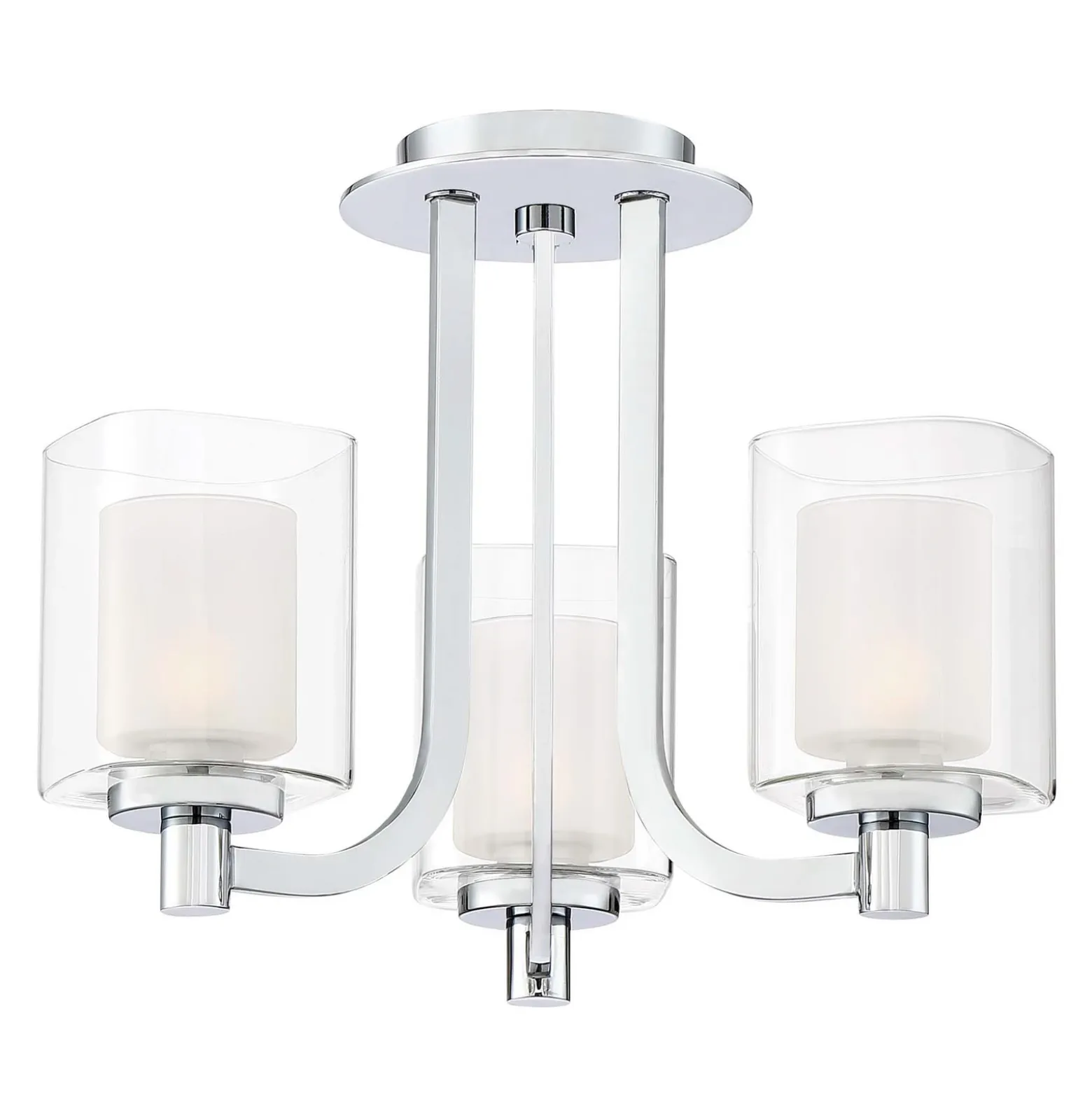 Kolt IP44 plafón con doble pantalla de cristal