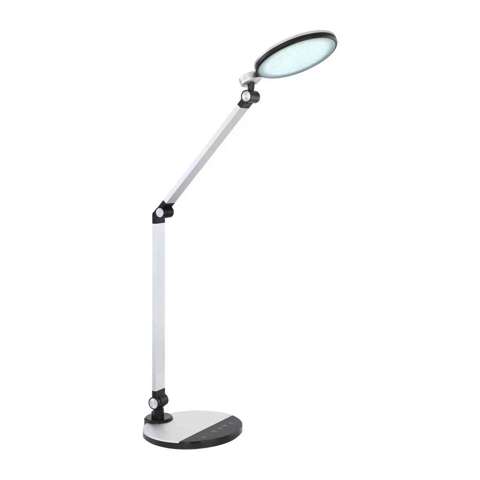 Konsti lámpara de mesa LED, altura 90 cm, negro/plateado, CCT