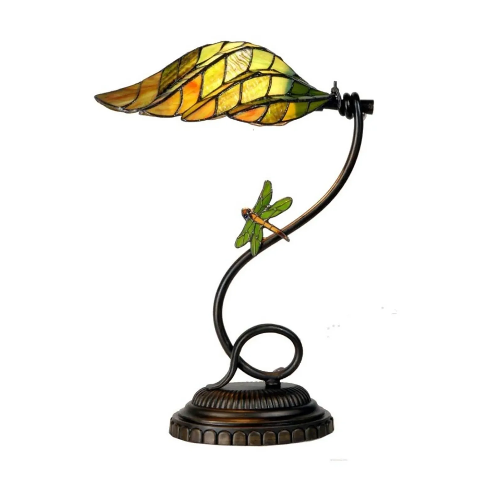 Leaf - elegante lámpara de mesa de estilo Tiffany