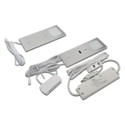 LED bajo mueble Eco-Pad F set x 2 3.000K aluminio