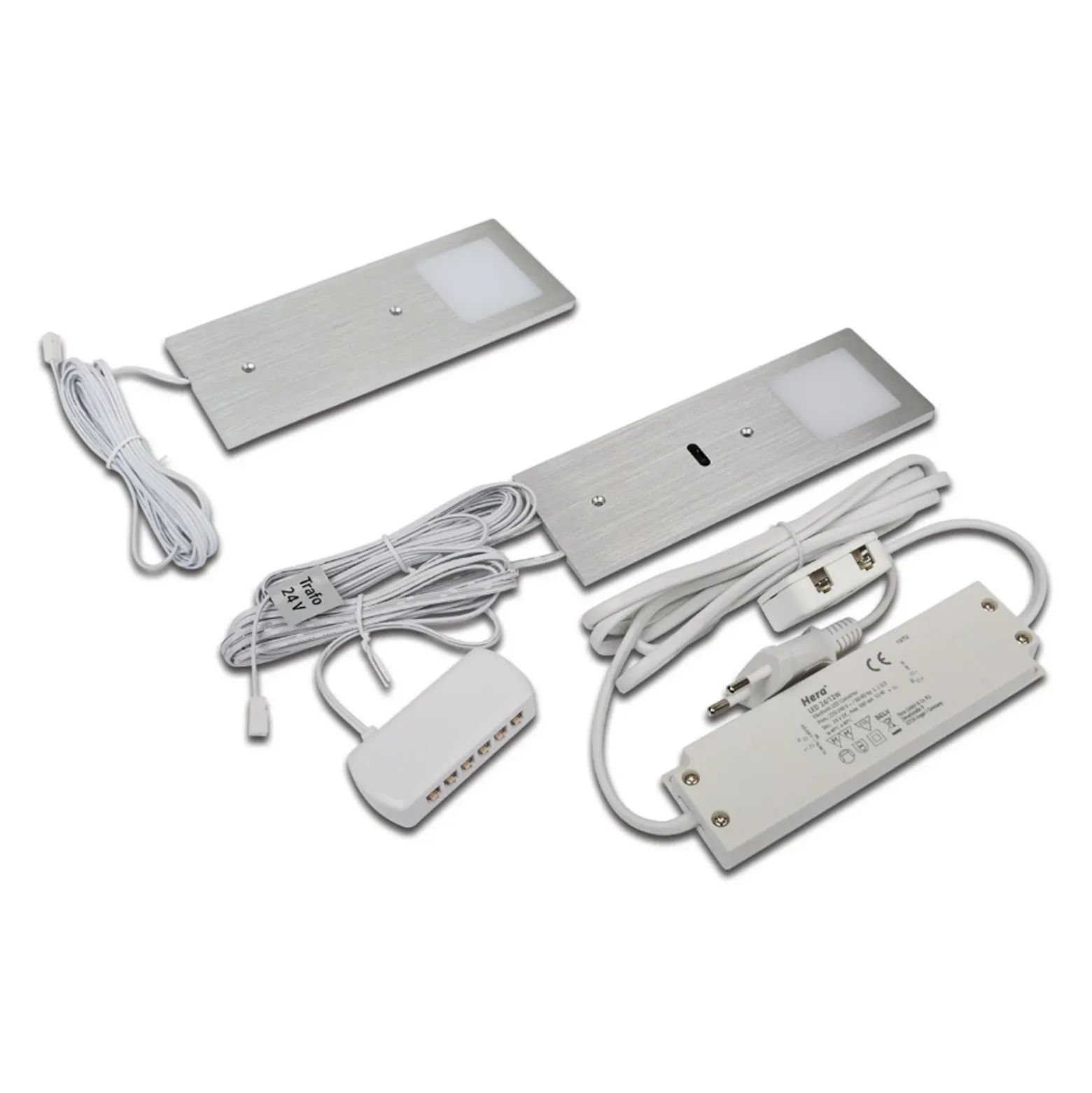 LED bajo mueble Eco-Pad F set x 2 3.000K aluminio